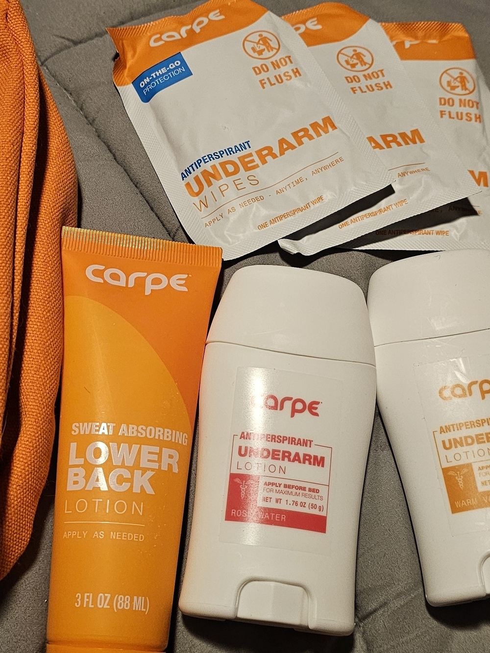 Carpe Men's Antiperspirant Underarm Lotion & Wipes – Orange